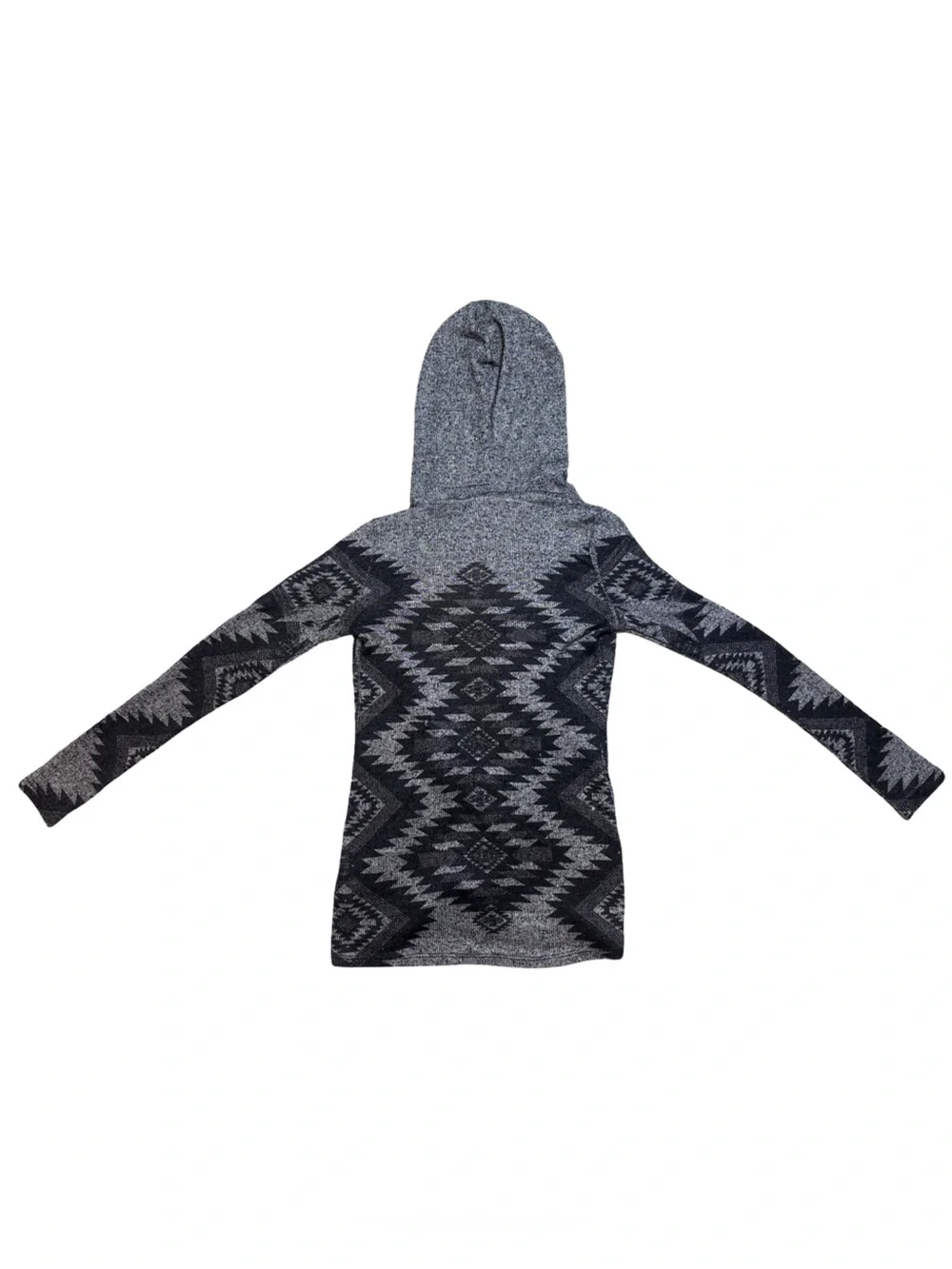 Aztec Southwestern Hooded Open Front Cardigan Sweater